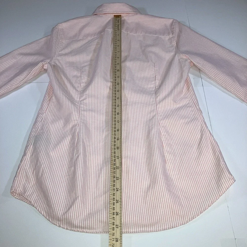 Polo Ralph Lauren Men's Medium Classic Striped Oxford Shirt Pink White
